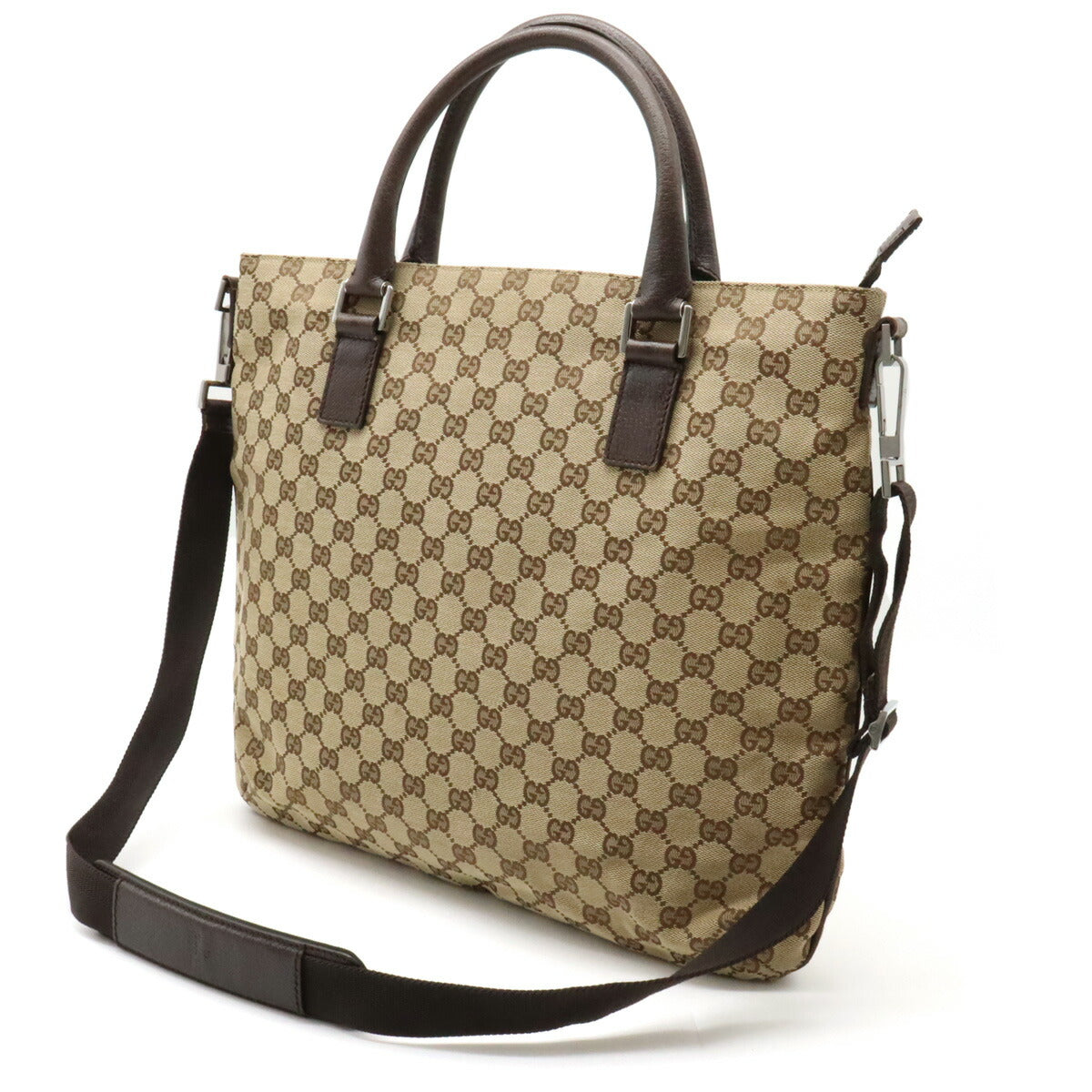 Gucci GG Canvas Leather Tote Bag 2WAY