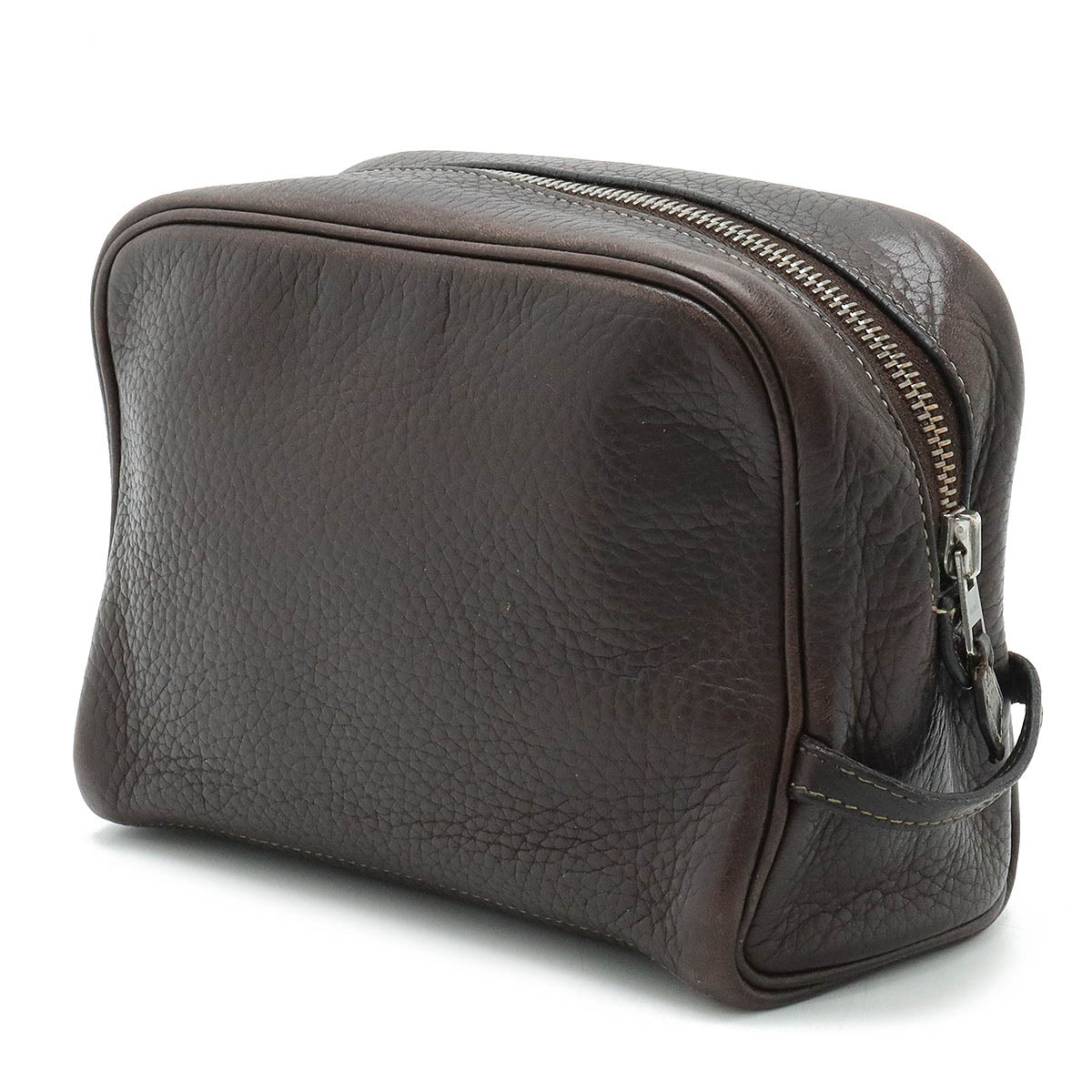 Hermes Victoria PM Leather Pouch Dark Brown