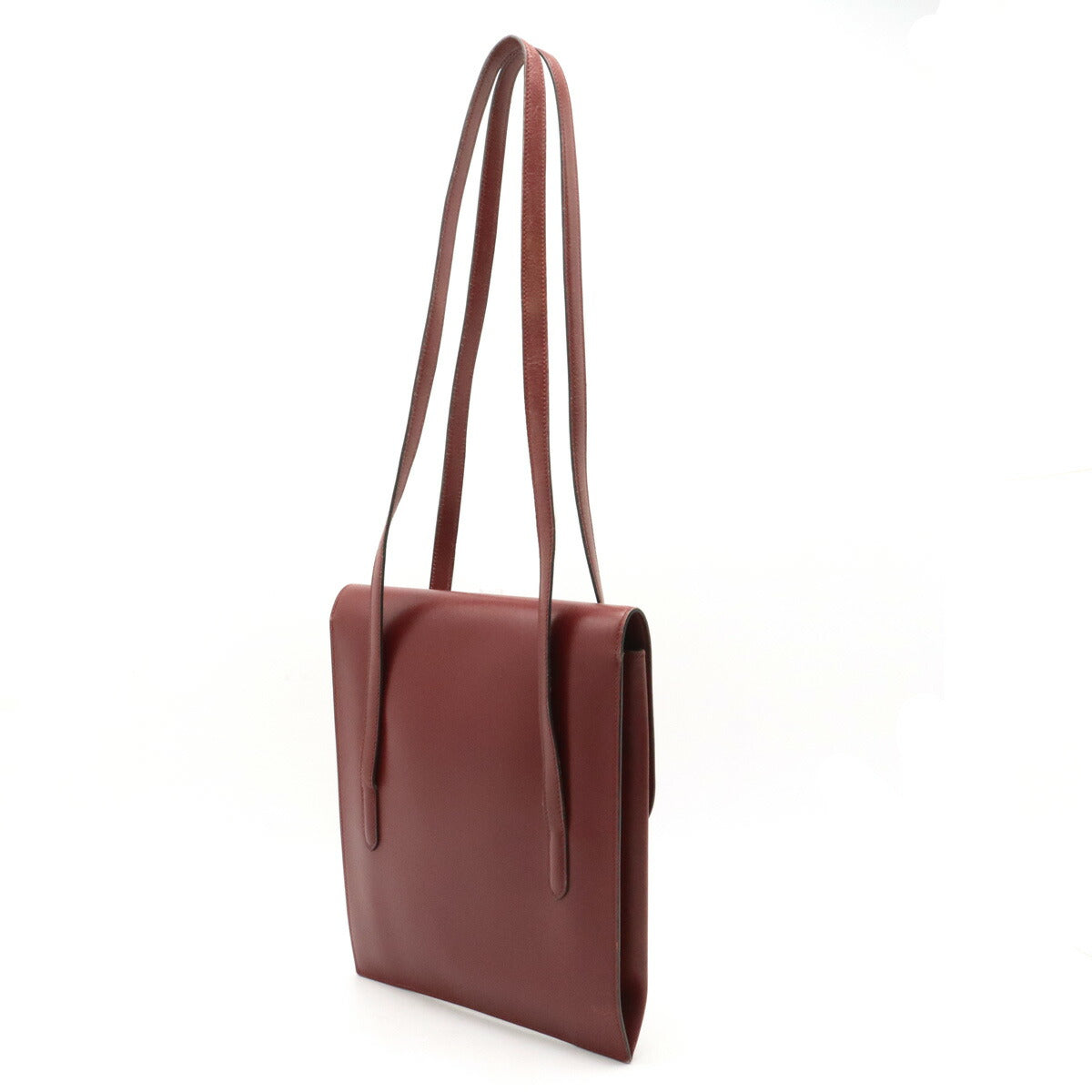 Hermes Leather Tote Bag Bordeaux Red