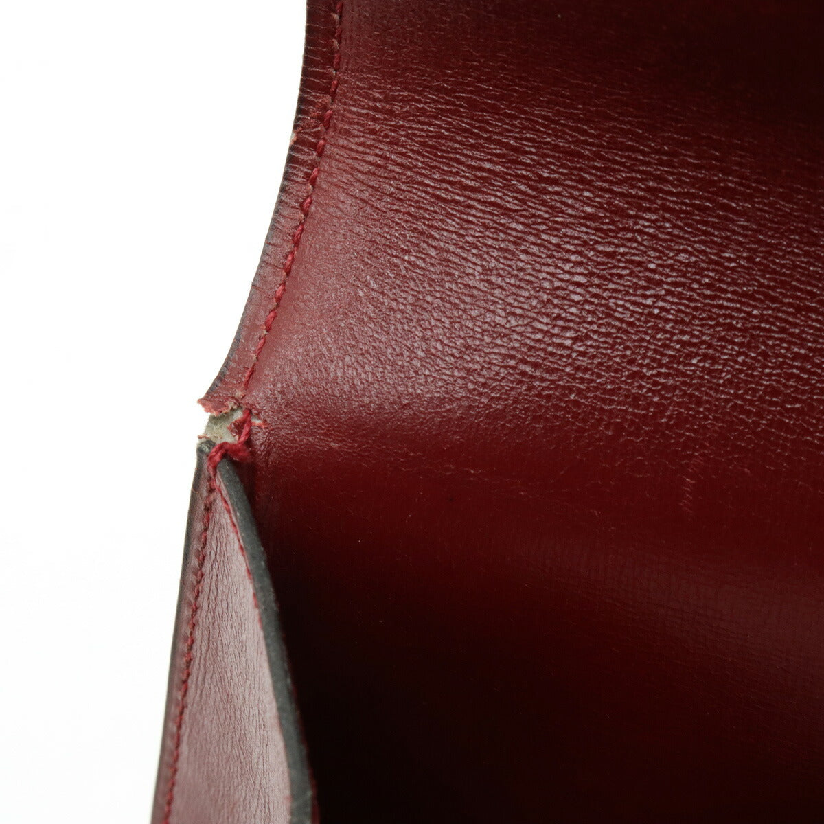 Hermes Leather Tote Bag Bordeaux Red