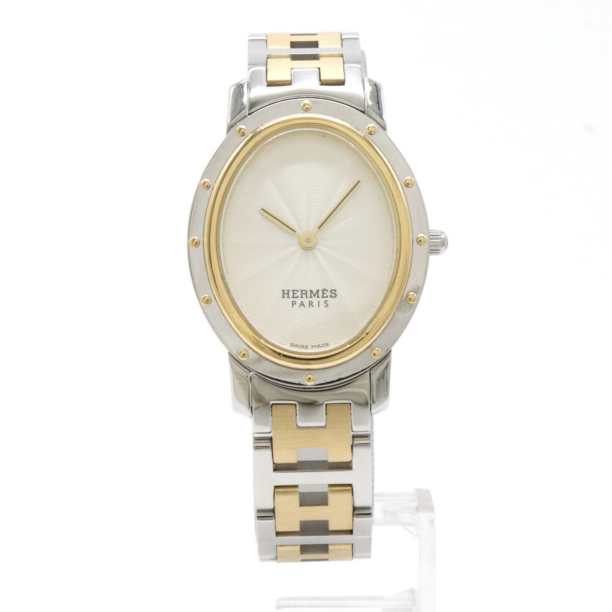 Hermes Clipper Oval Quartz Watch SS/GP CO1.520