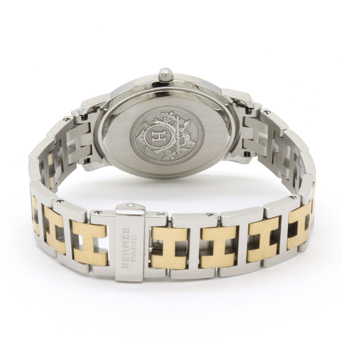 Hermes Clipper Oval Quartz Watch SS/GP CO1.520