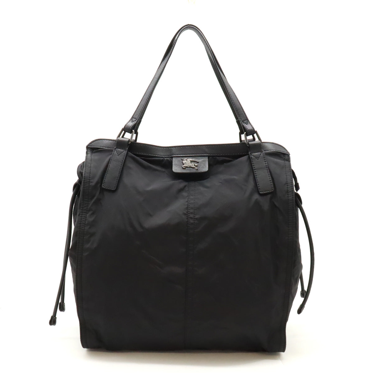 Burberry Nylon Leather Tote Bag Black