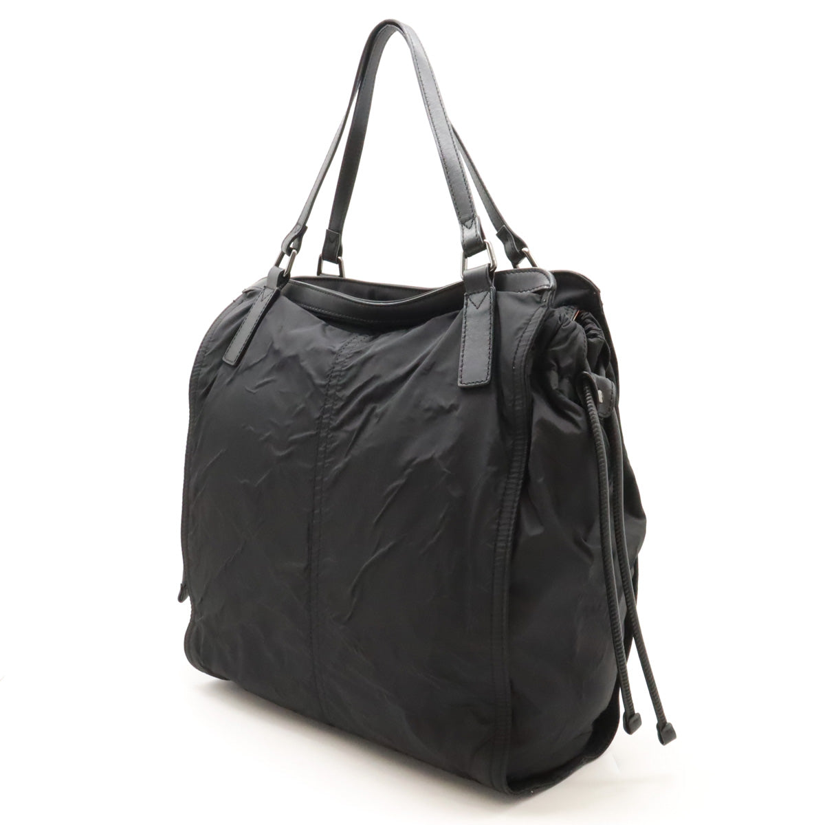 Burberry Nylon Leather Tote Bag Black