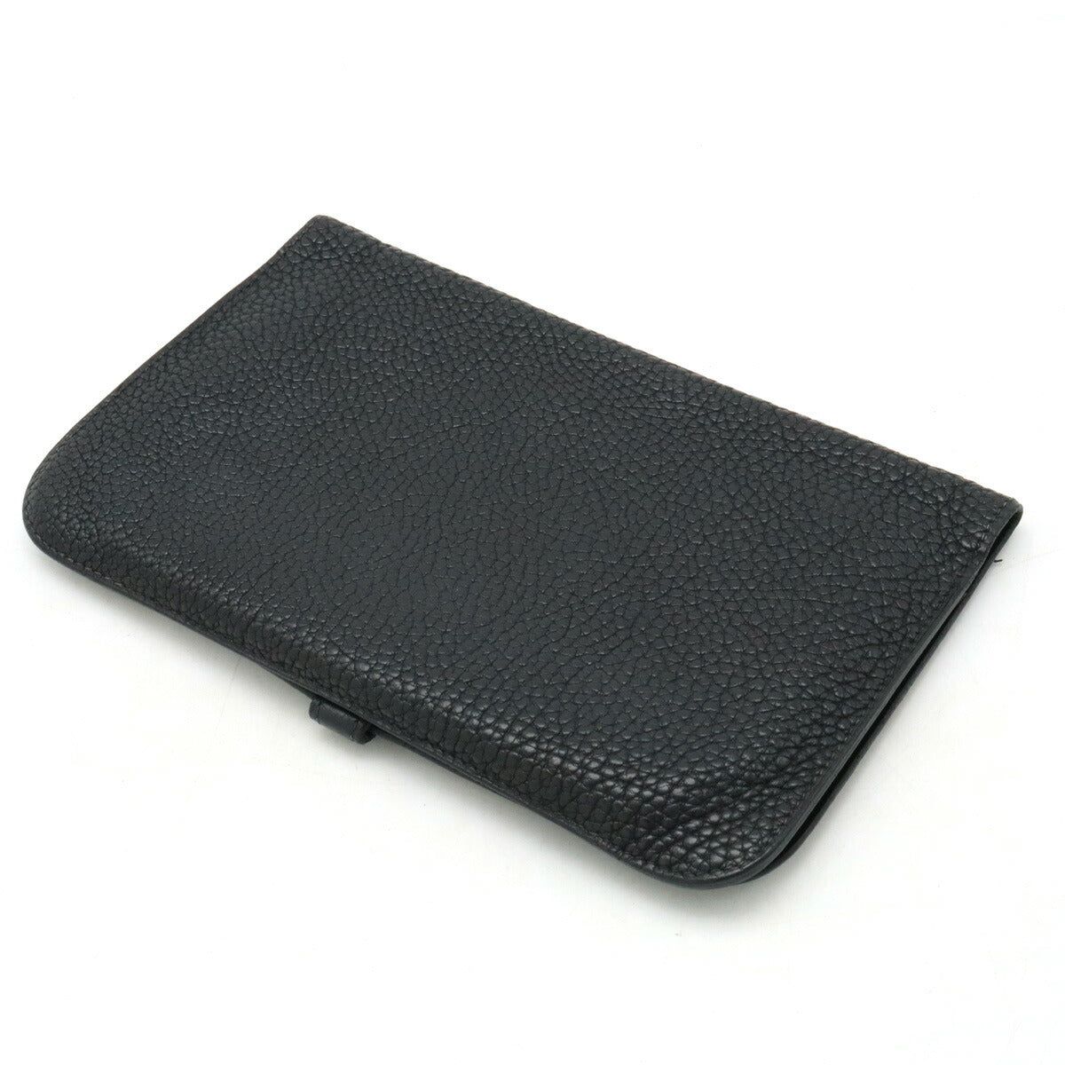 Hermes Dogon Duo GM Leather Bifold Wallet Black in Very Good Condition