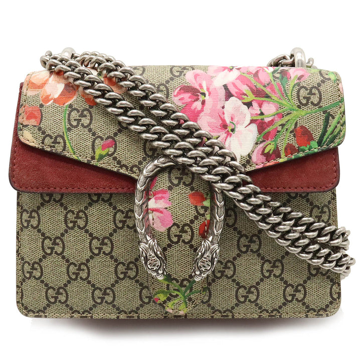 Gucci Dionysus GG Blooms Chain Bag Beige Bordeaux