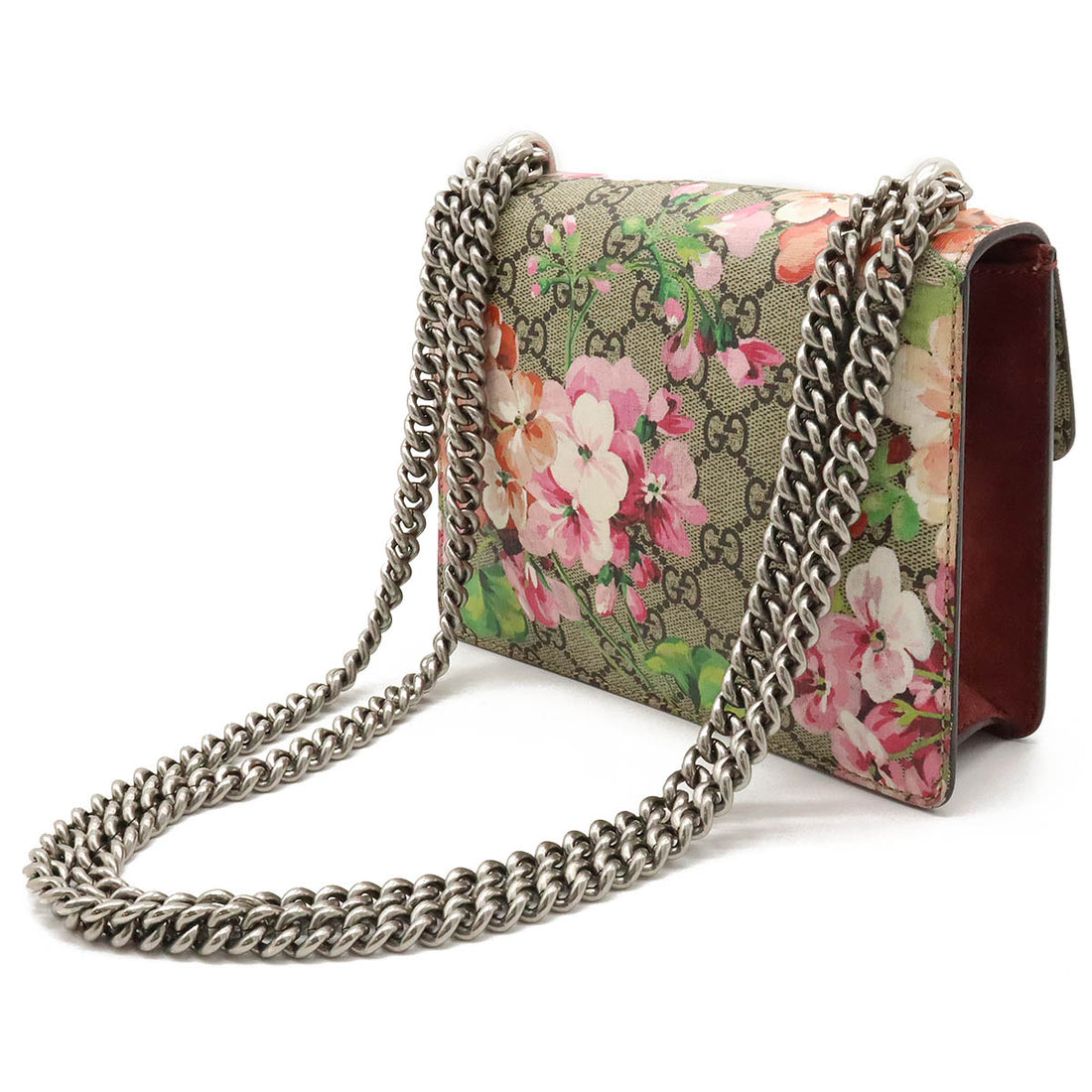 Gucci Dionysus GG Blooms Chain Bag Beige Bordeaux