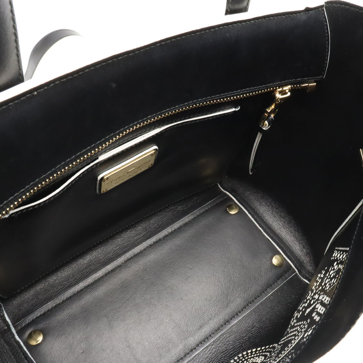 Salvatore Ferragamo BONNIE Leather Tote Bag 2WAY Shoulder Bag Black in Great Condition