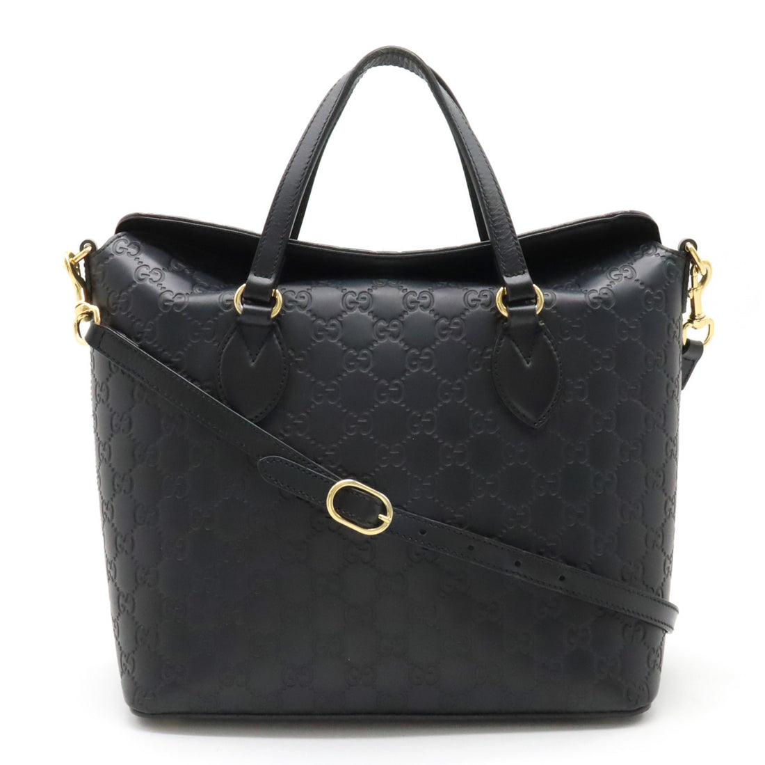 Gucci Signature Leather Handbag Black