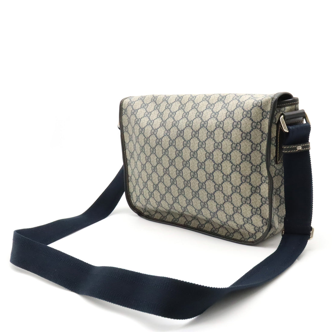 Gucci GG Supreme Messenger Bag Beige Navy