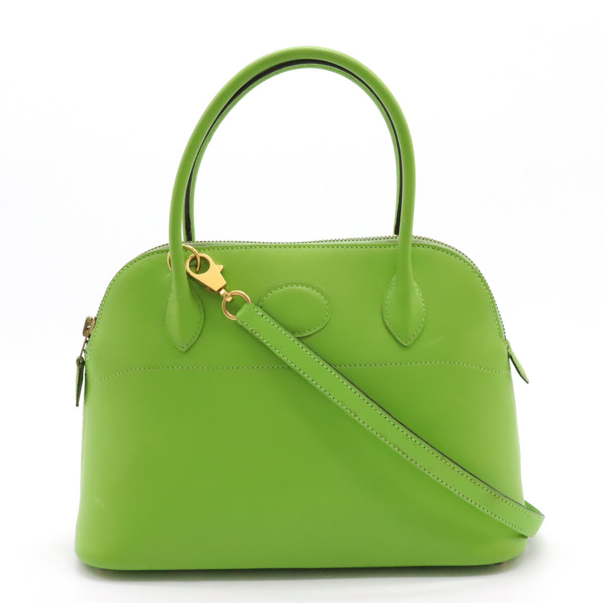 Hermes Bolide 27 Leather Handbag 2WAY Green