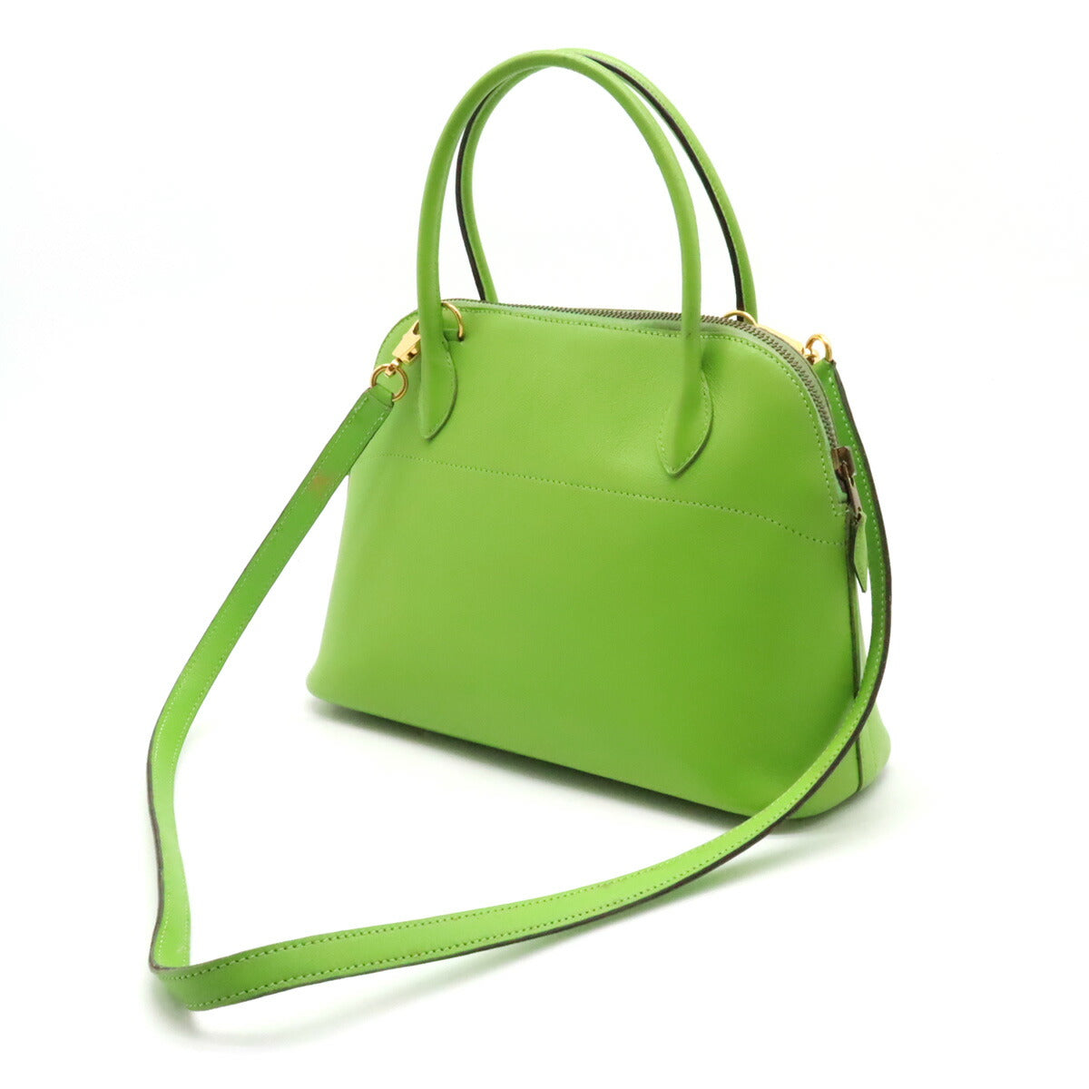 Hermes Bolide 27 Leather Handbag 2WAY Green