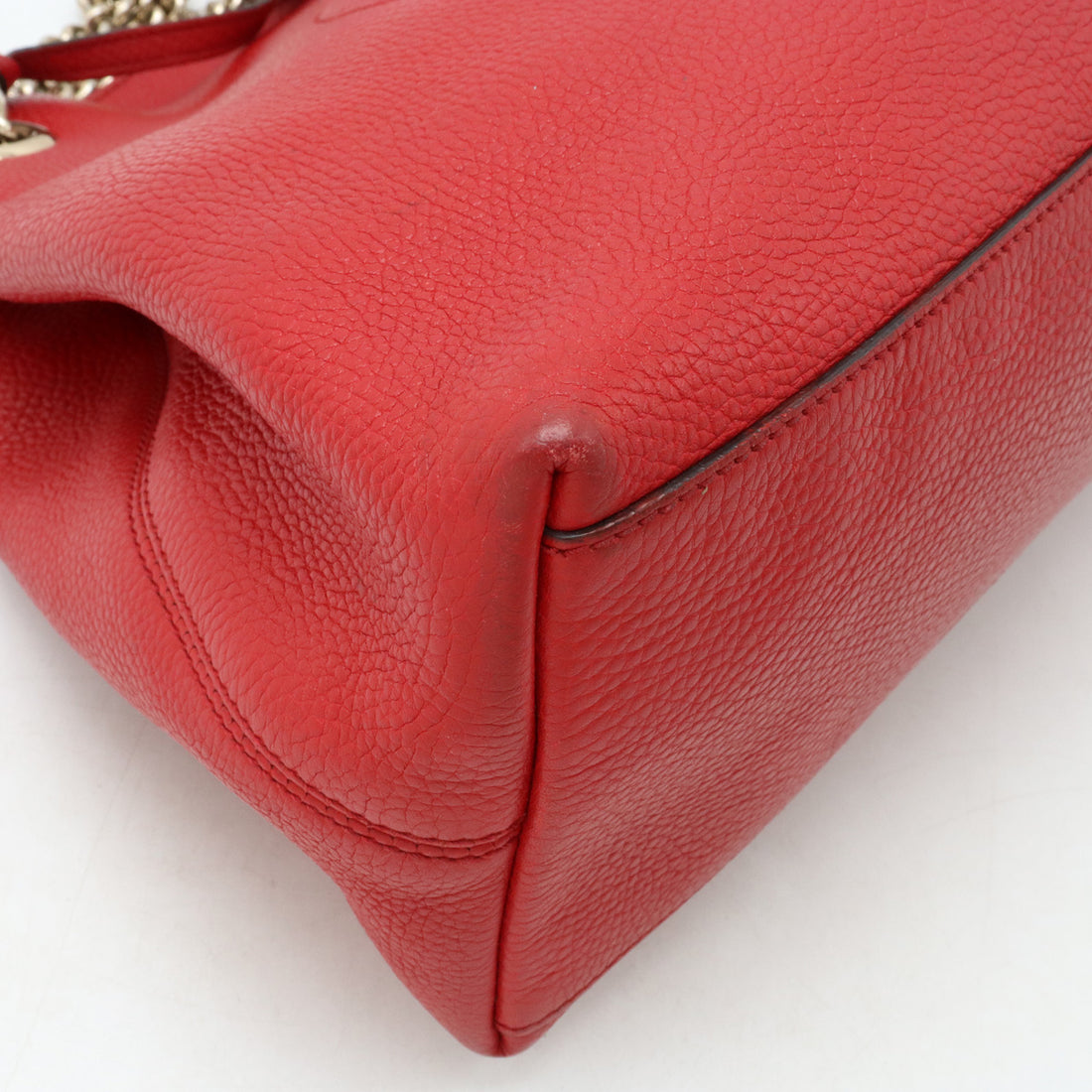 Gucci Soho Leather Chain Shoulder Bag Red