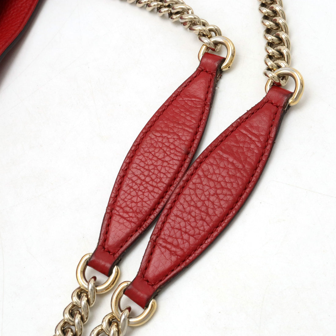 Gucci Soho Leather Chain Shoulder Bag Red