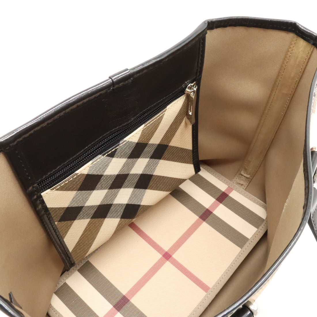 Burberry Checkered Tote Bag Patent Leather