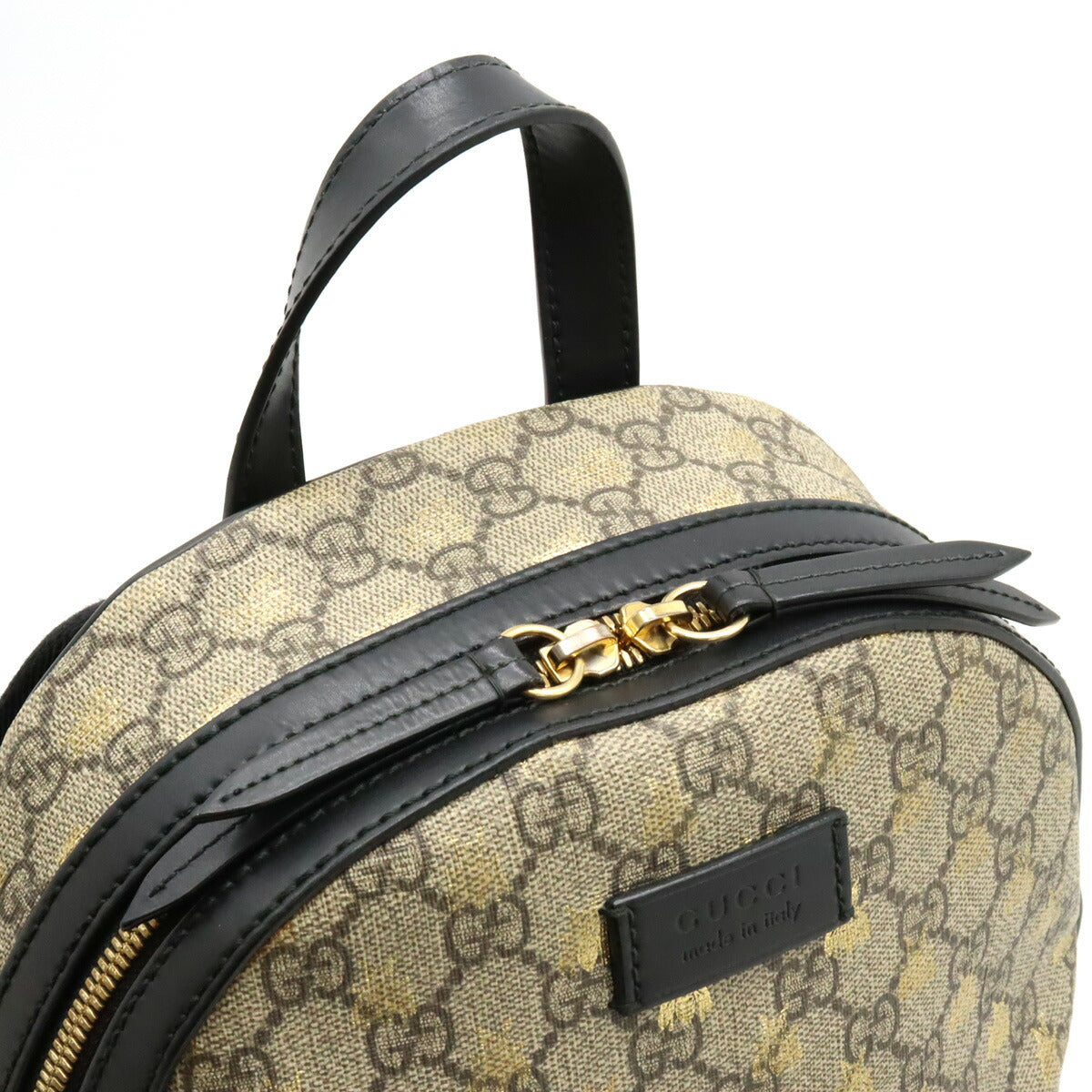 Gucci GG Supreme Bee Backpack PVC Leather