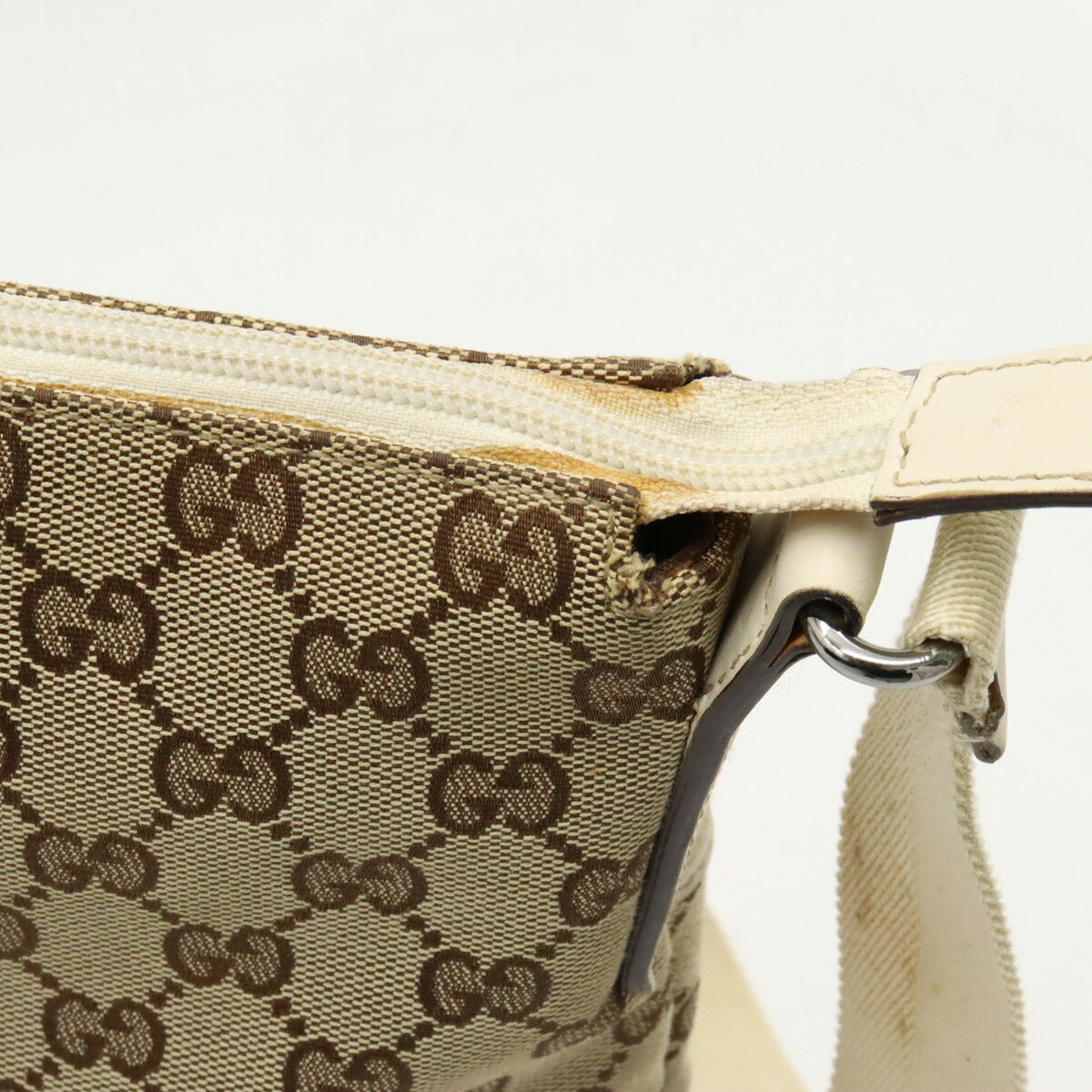 Gucci GG Canvas Leather Shoulder Bag 145857