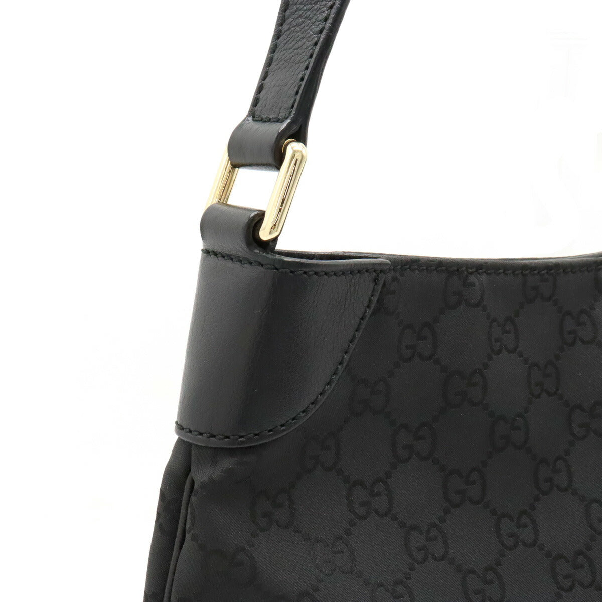 Gucci Nylon Leather Shoulder Bag Black