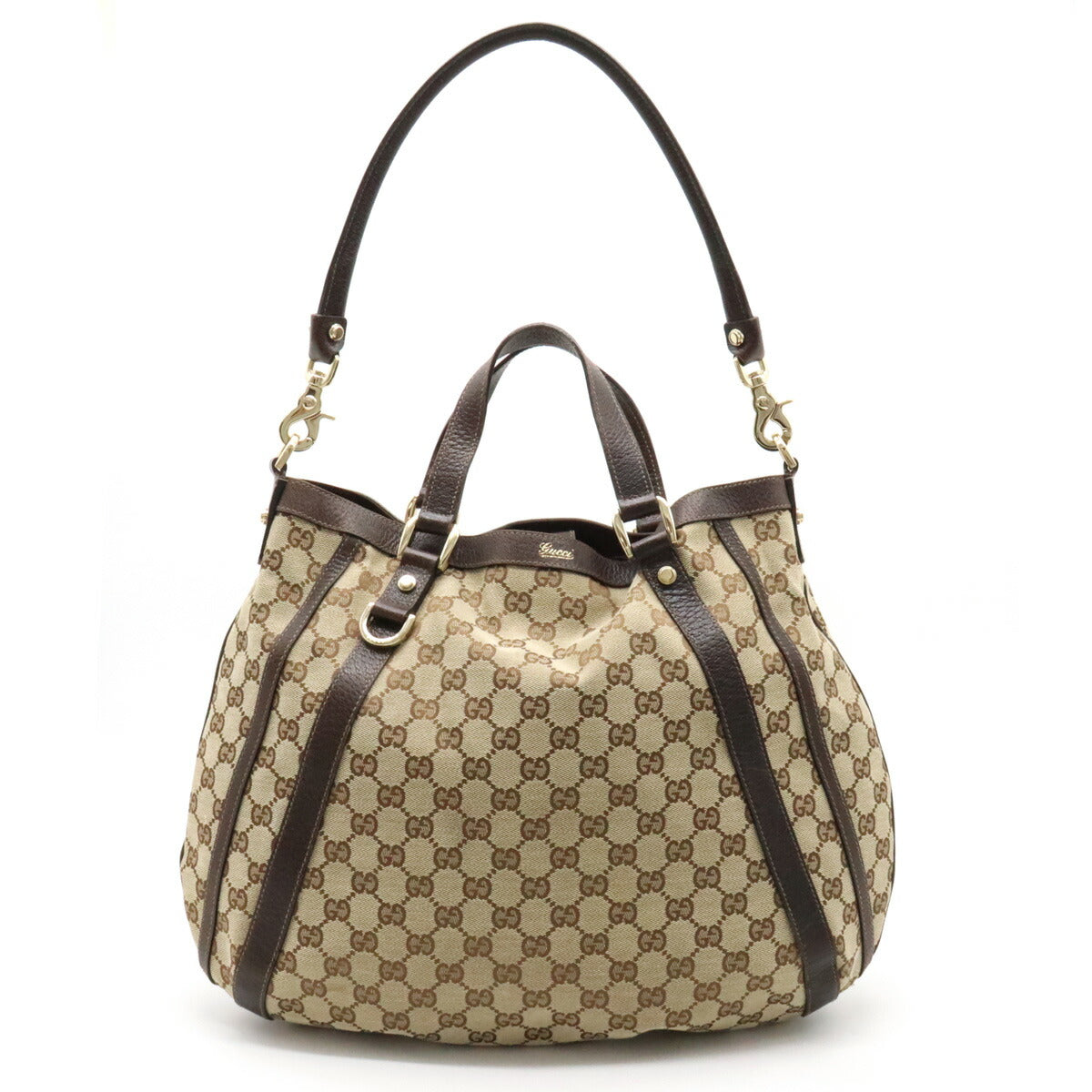 Gucci GG Canvas Leather Tote Bag 2WAY