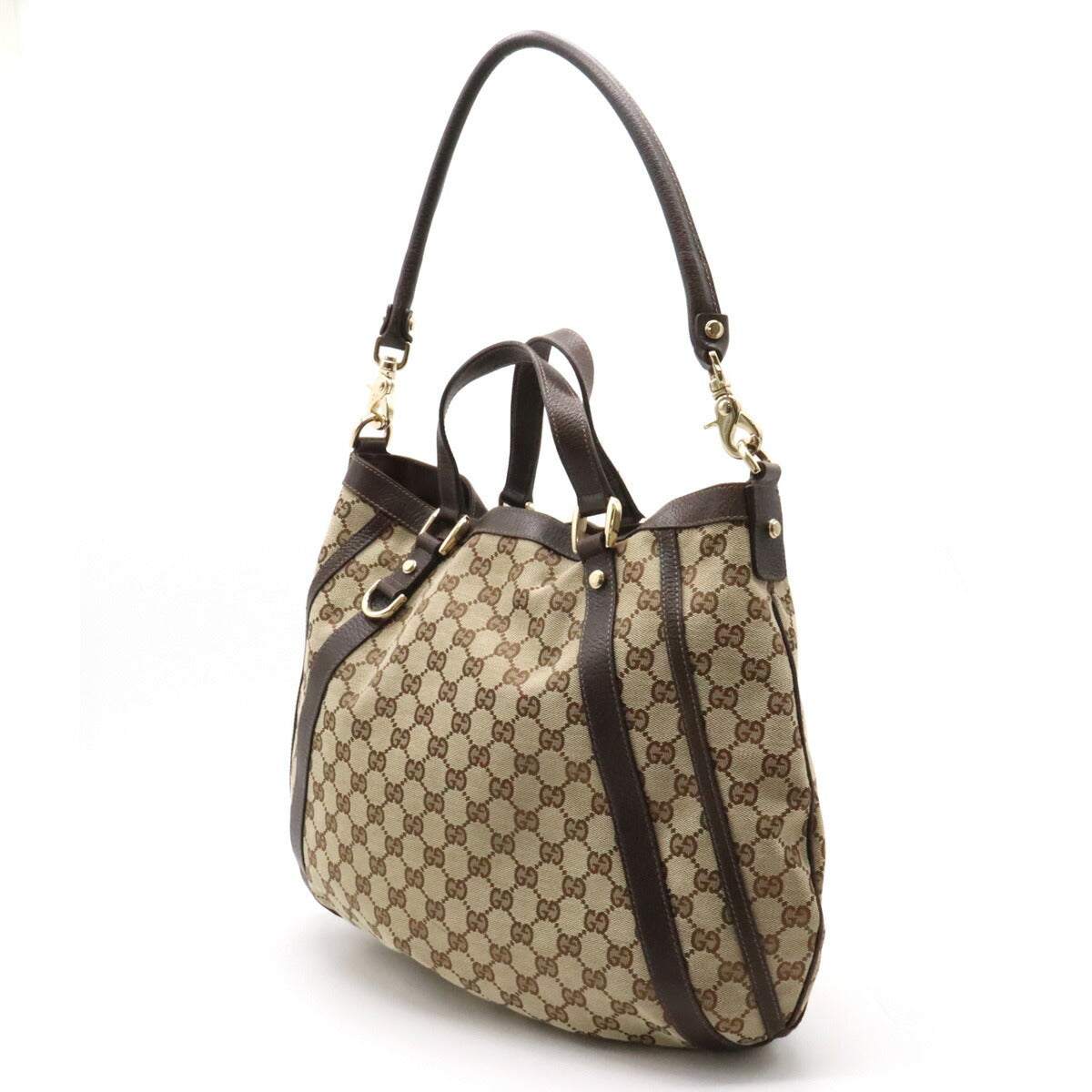 Gucci GG Canvas Leather Tote Bag 2WAY