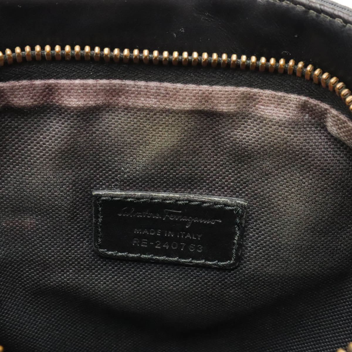 Salvatore Ferragamo Nylon Leather Gancini Shoulder Bag