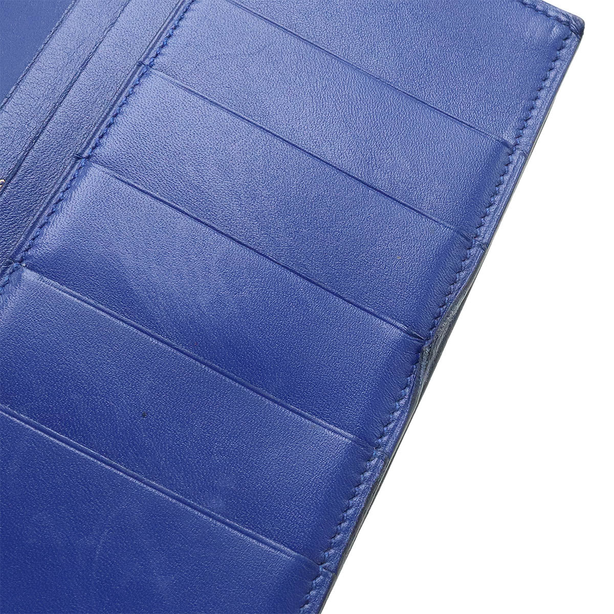 Hermes Bearn Souffle Long Wallet Blue Leather