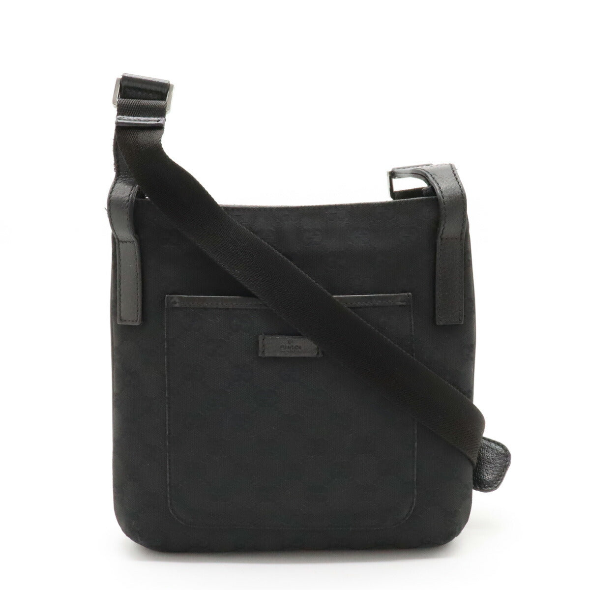 Gucci GG Canvas Leather Shoulder Bag Black