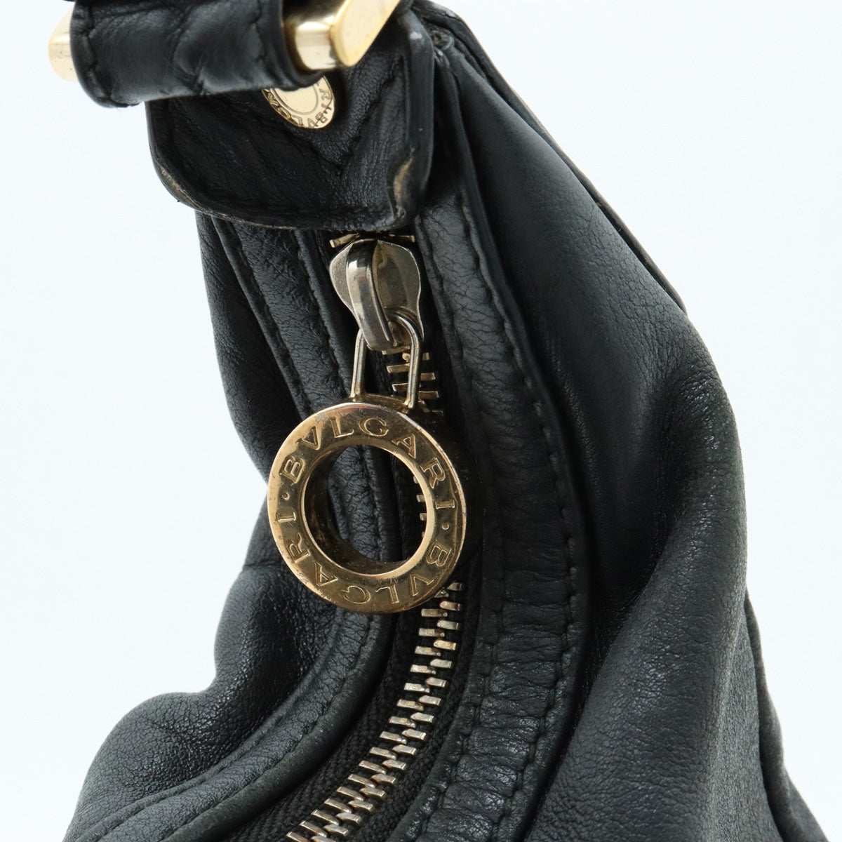 Bvlgari Leather Shoulder Bag Black