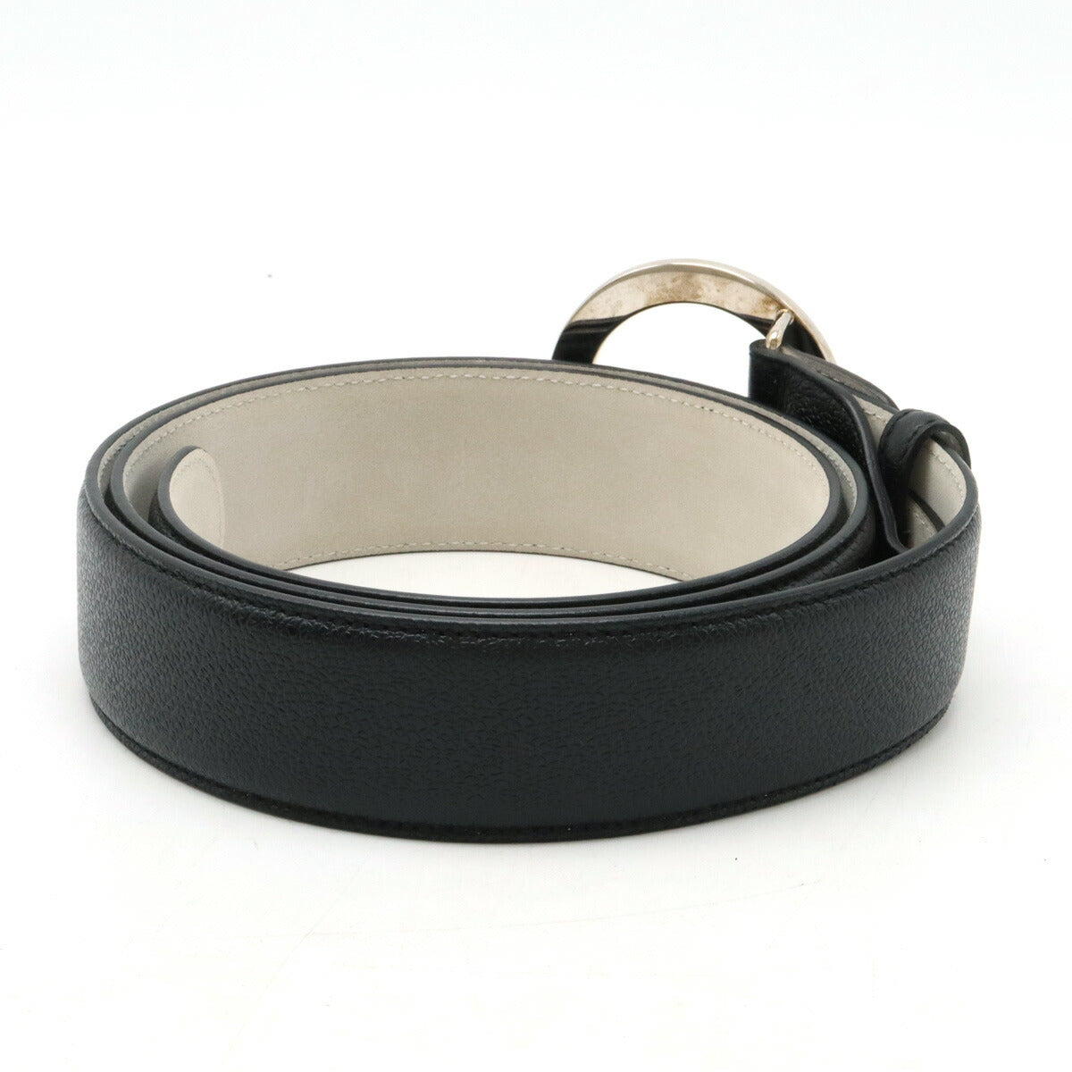 Bvlgari Grain Leather Belt Round Logo Buckle