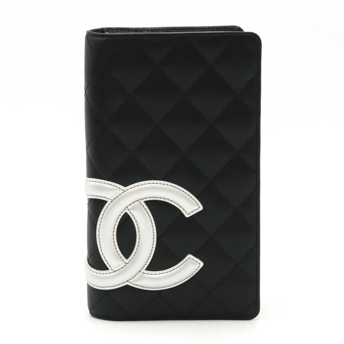 Chanel Cambon Line Bifold Wallet Black Leather