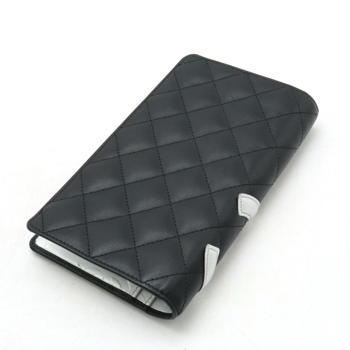 Chanel Cambon Line Bifold Wallet Black Leather