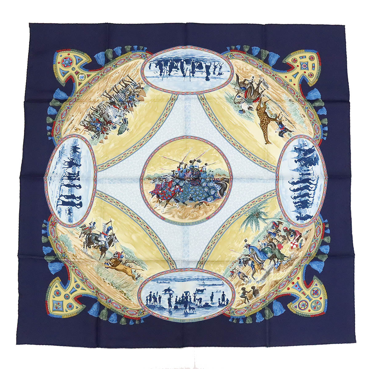 Hermes Silk Scarf CAVALIERS PEULS