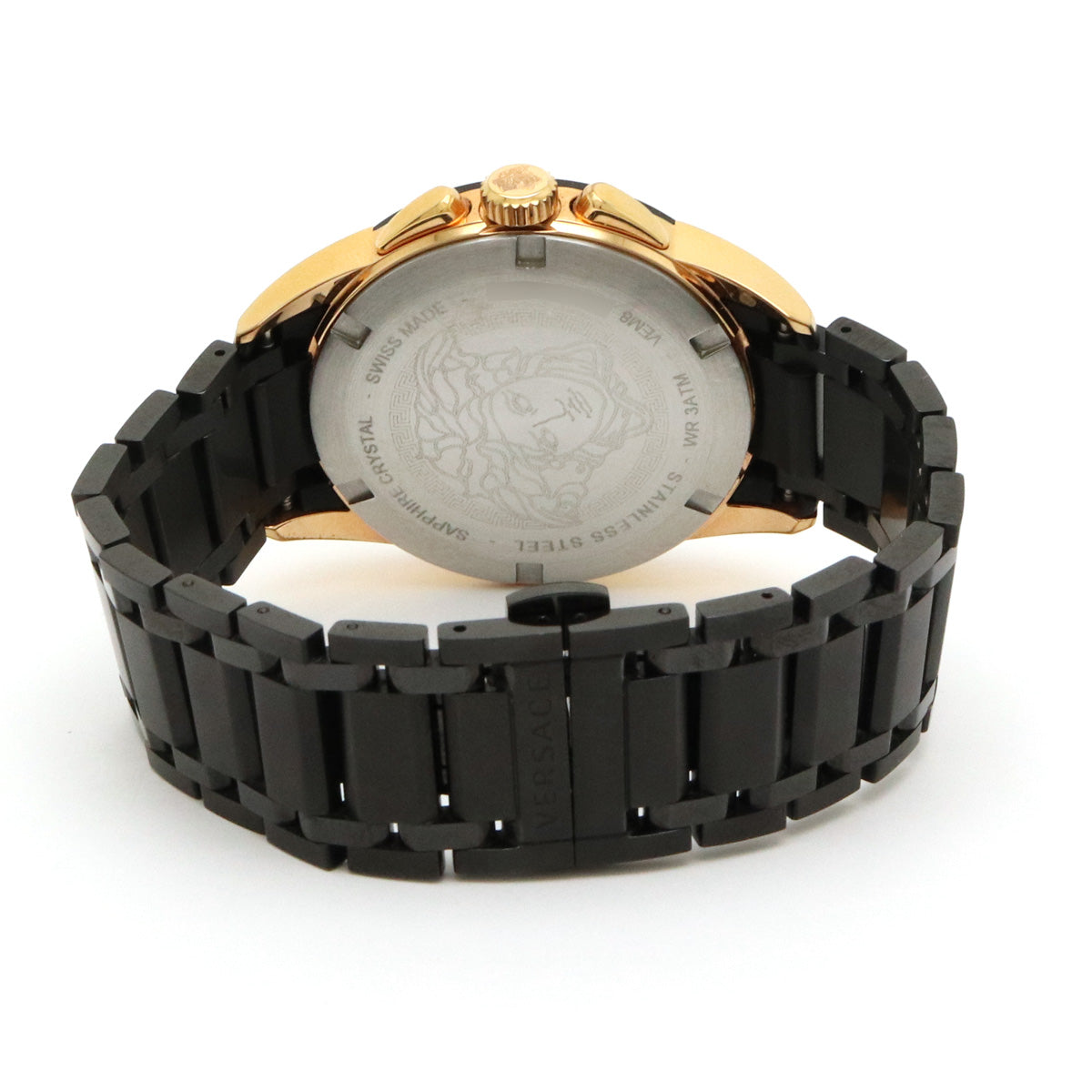 Versace Medusa Date Black Dial Chronograph Quartz Watch VEM8 in Great Condition