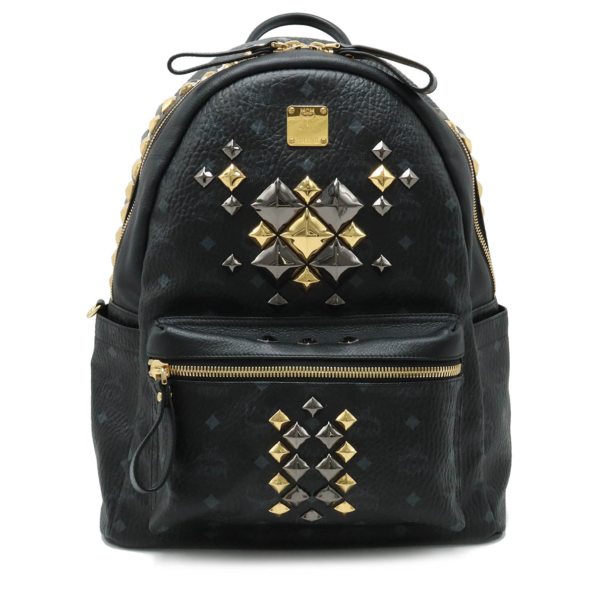 MCM Visetos Logo Backpack Black