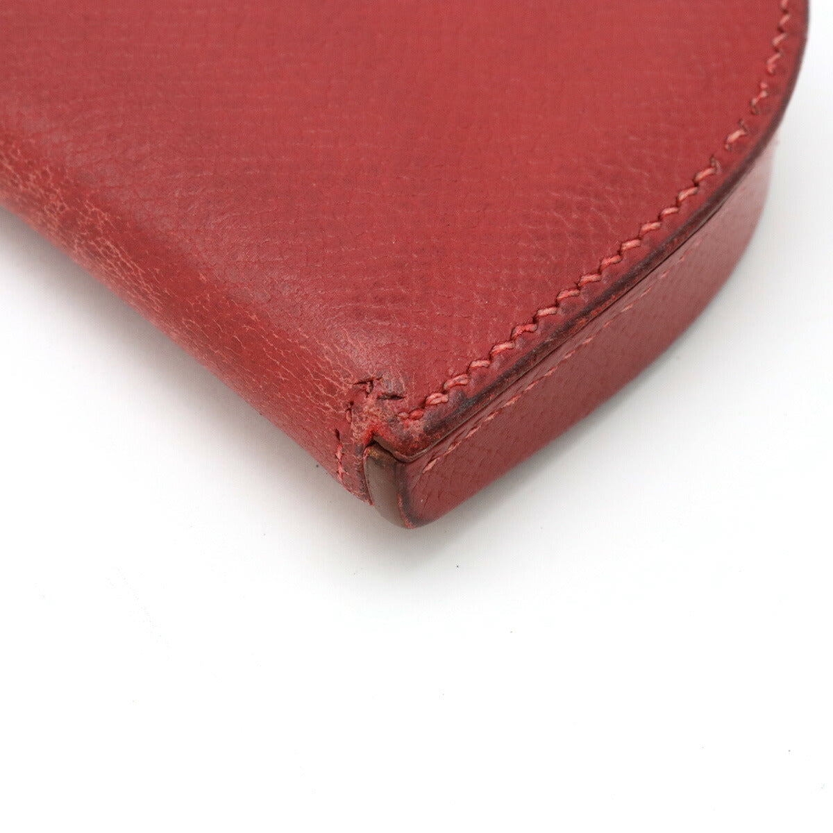 Hermes Burgundy Coin Case Leather Red