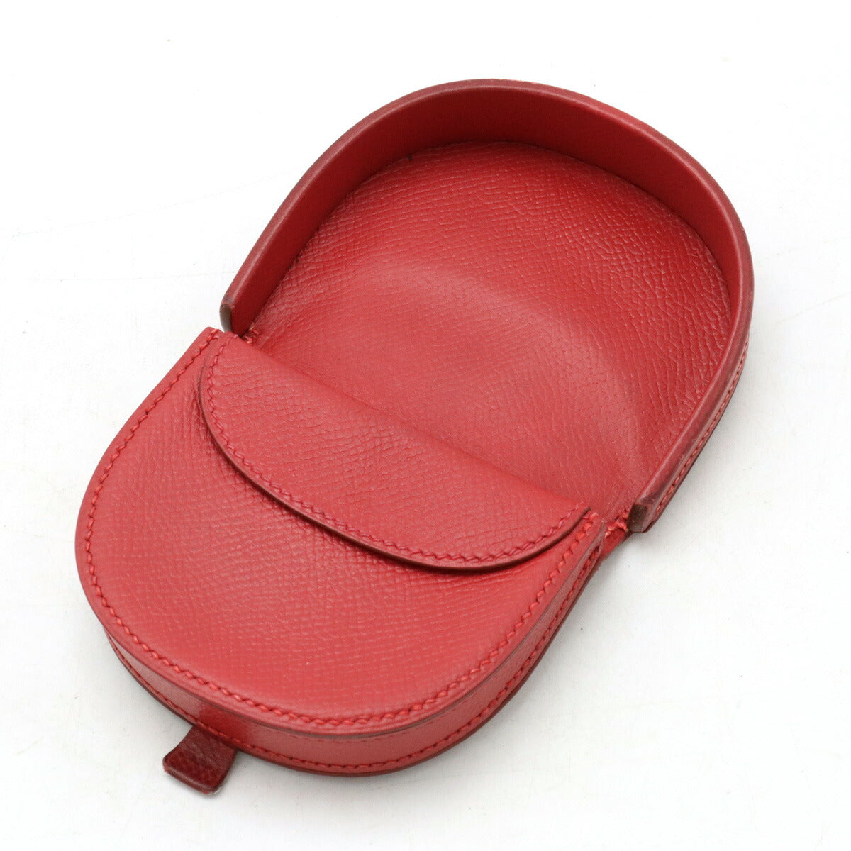 Hermes Burgundy Coin Case Leather Red