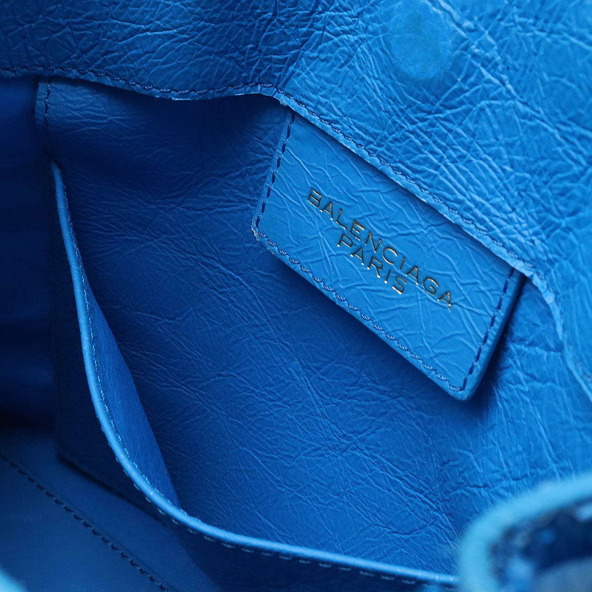 Balenciaga Mini Paper Leather Handbag Blue