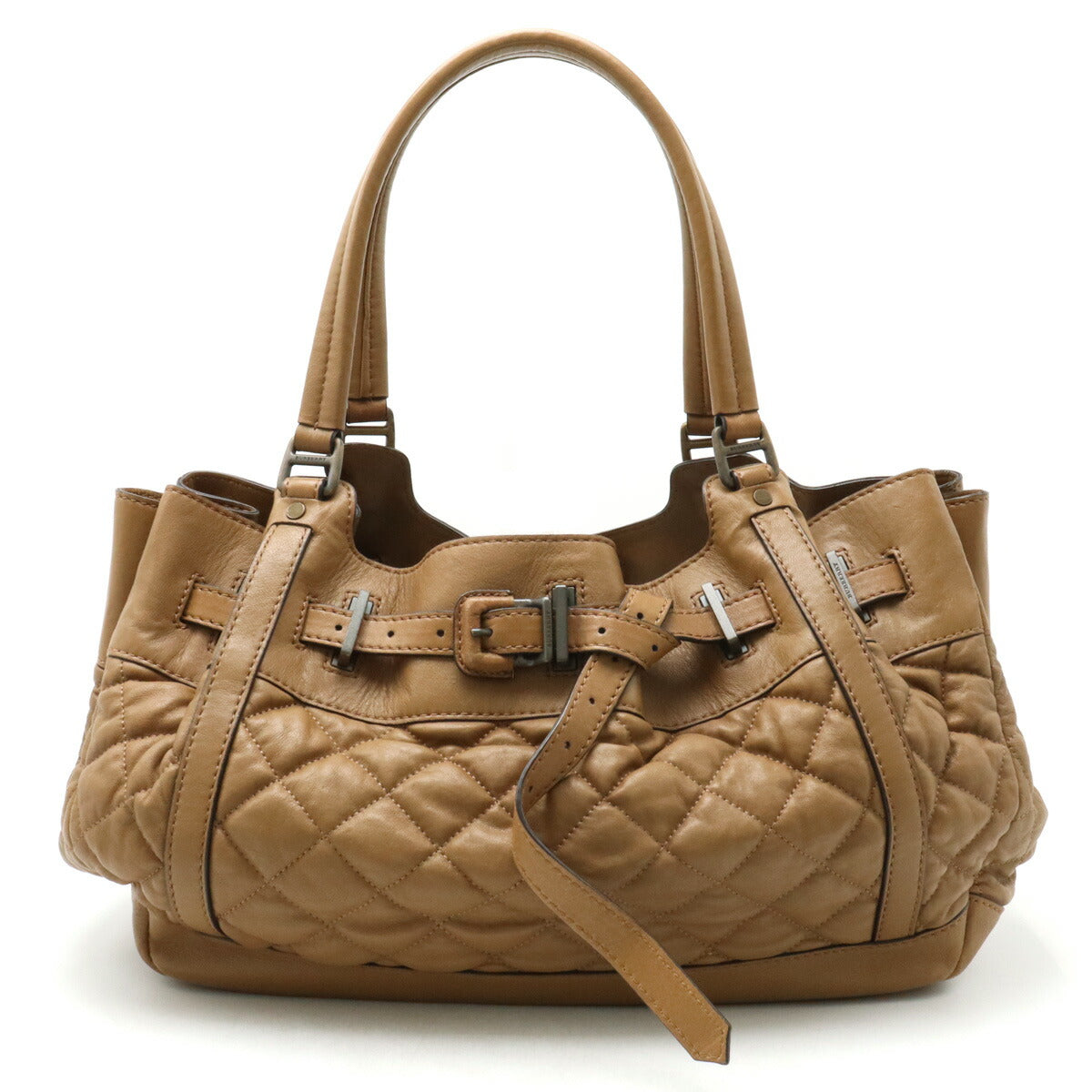 Burberry Quilted Leather Tote Bag Brown