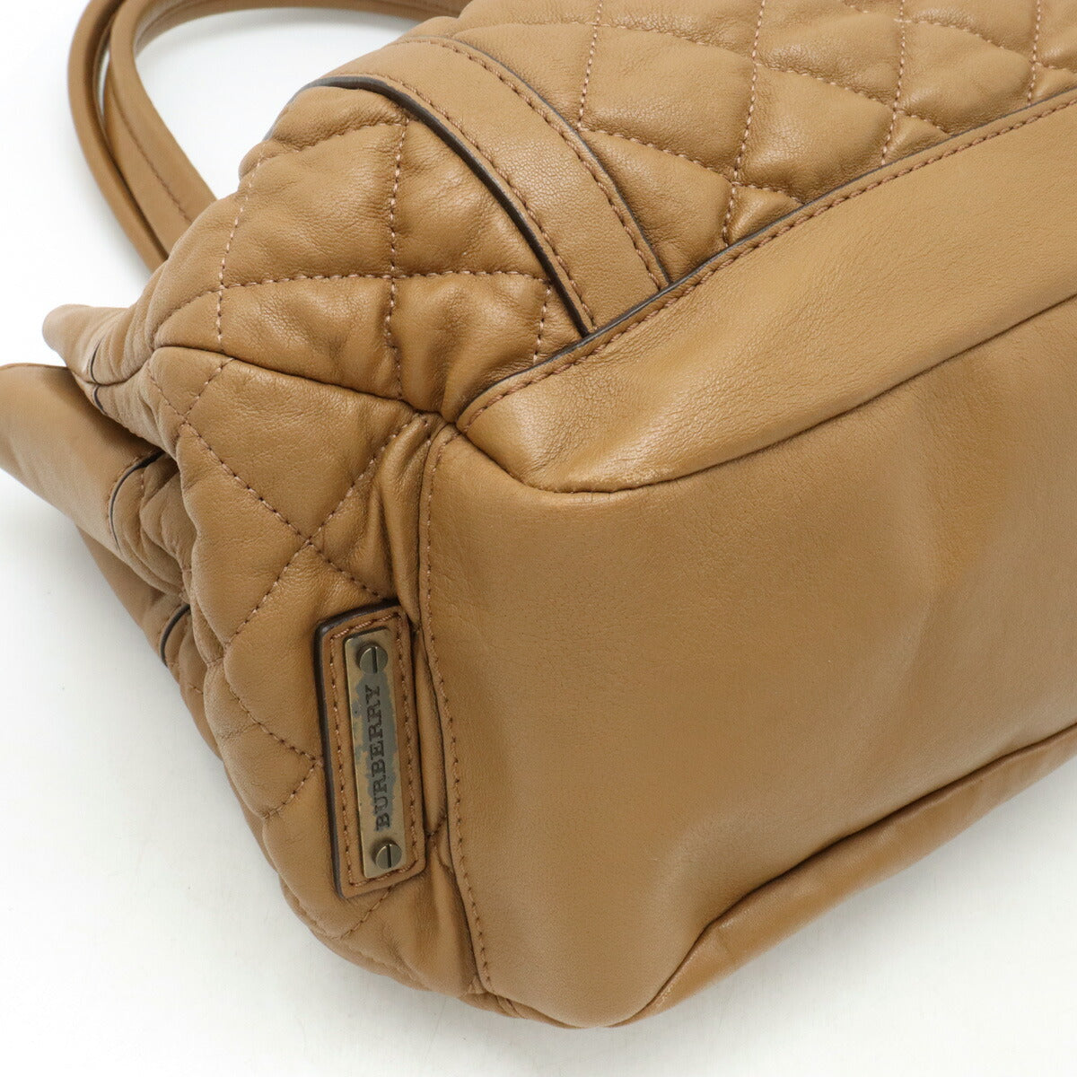 Burberry Quilted Leather Tote Bag Brown