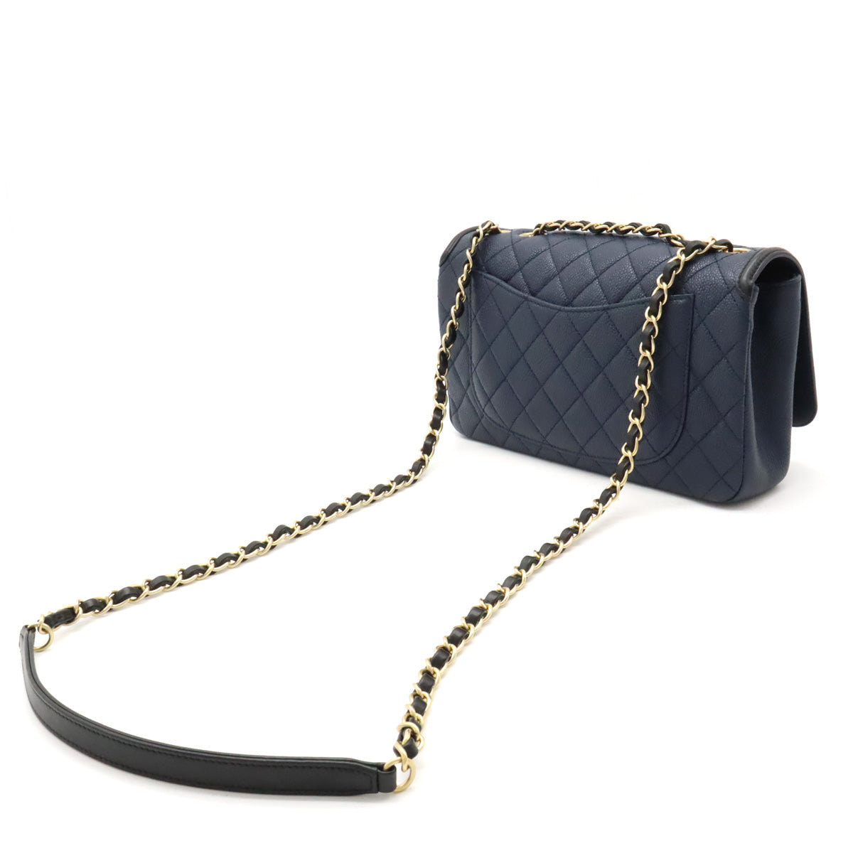 Chanel Caviar CC Filigree Flap Bag Navy