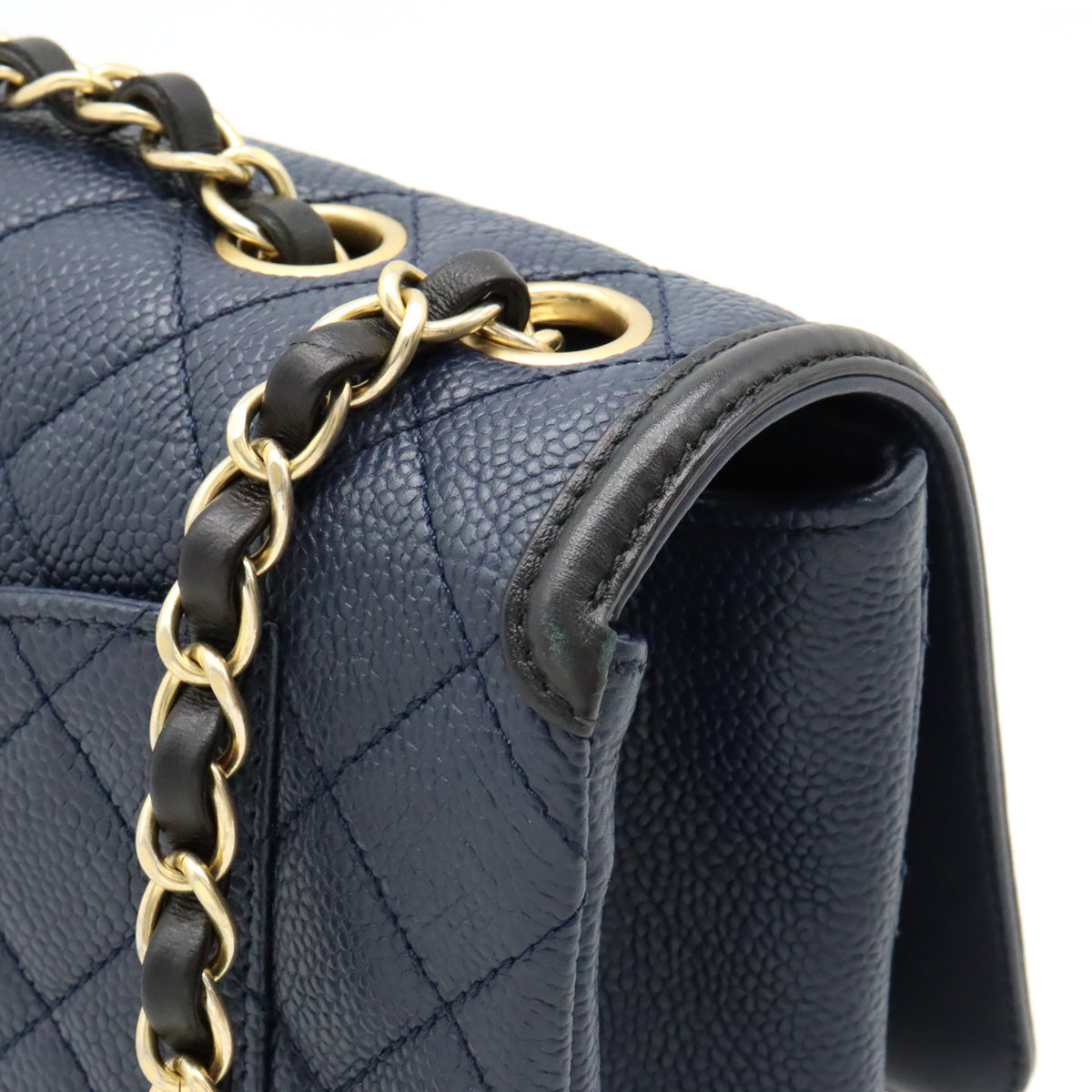 Chanel Caviar CC Filigree Flap Bag Navy