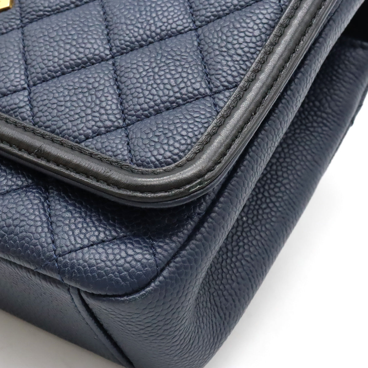 Chanel Caviar CC Filigree Flap Bag Navy