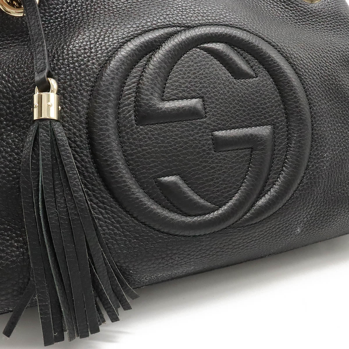 Gucci Leather Soho Interlocking G Logo Chain Shoulder Bag in Great Condition