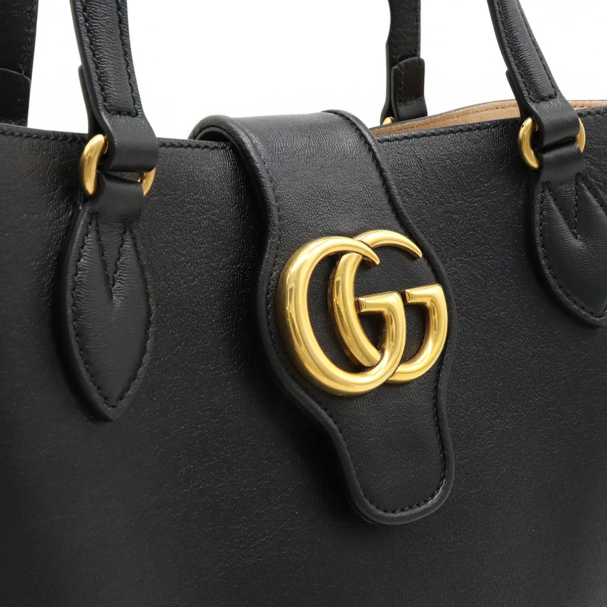 Gucci Leather Dahlia Small GG Marmont Tote Bag 652680