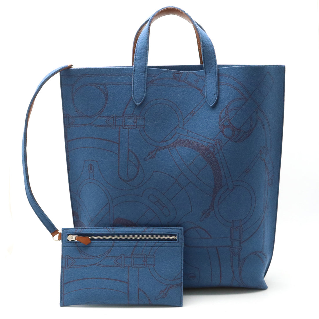 Hermes Karimi GM Felt Leather Tote Bag