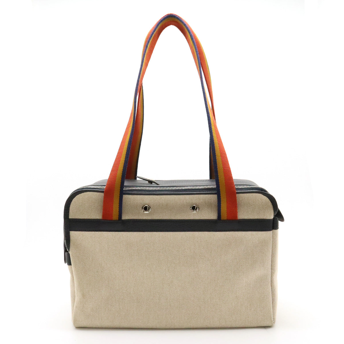 Hermes Pet Carrier Toile Ash Leather Bag