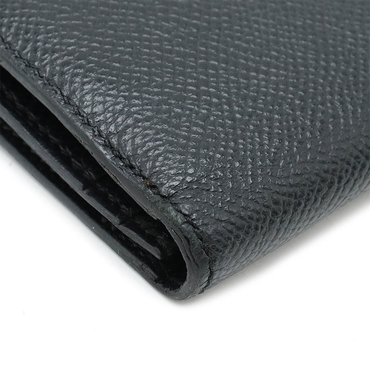 Hermes Bearn Souffle Long Wallet Black Leather in Very Good Condition