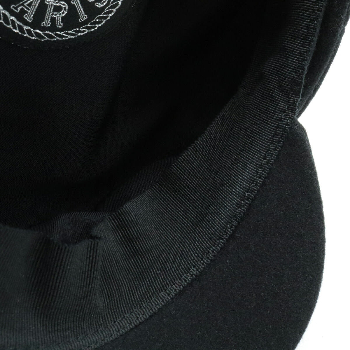 Hermes Wool Cap Black Silver Hardware