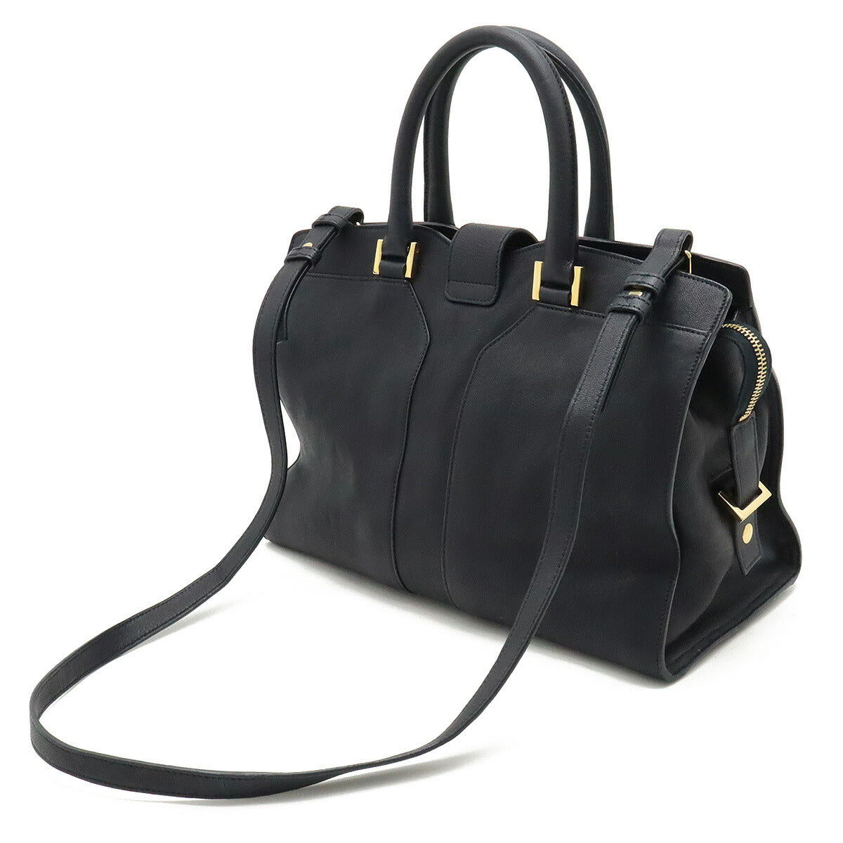 Yves Saint Laurent Y Line Cabas Chic Leather Handbag