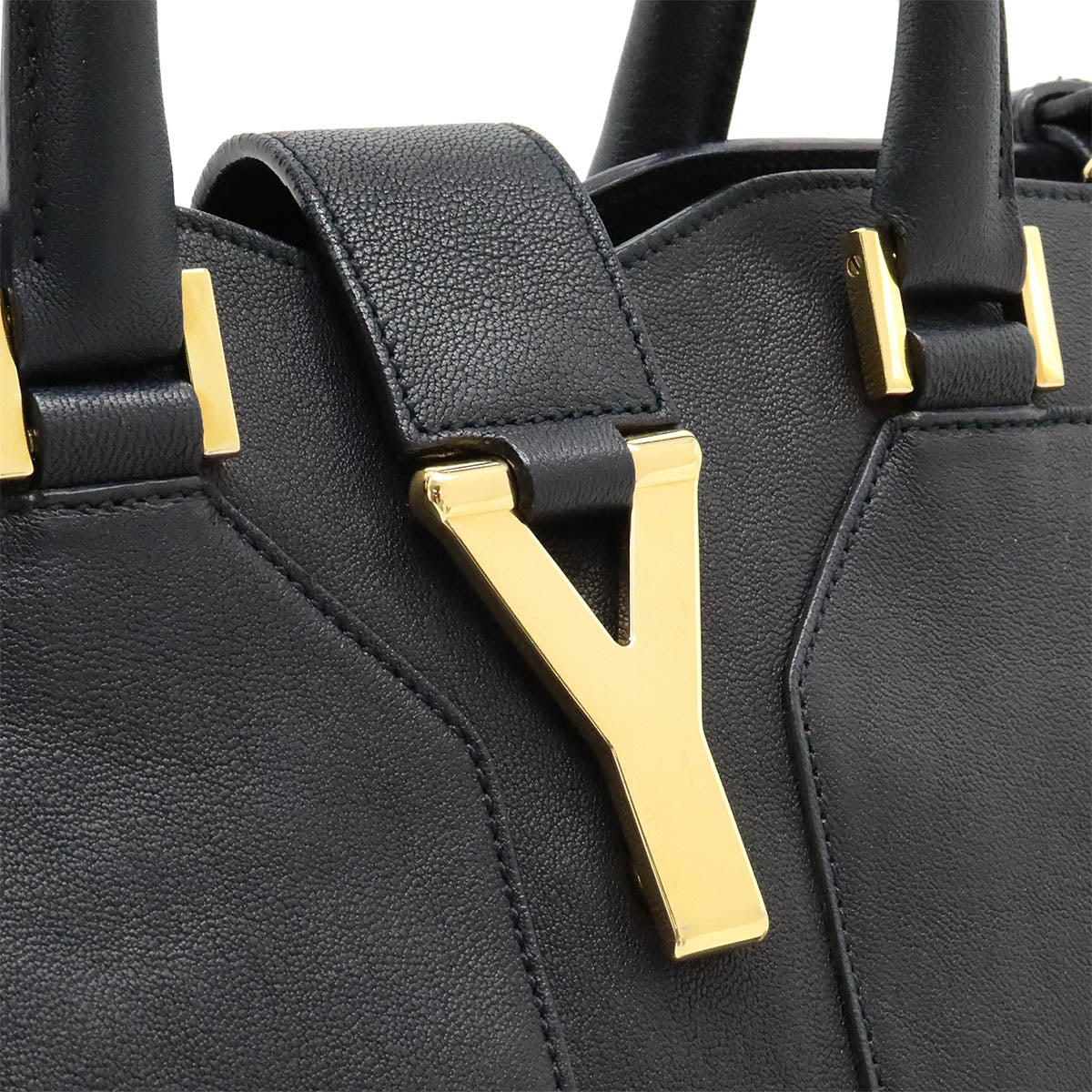 Yves Saint Laurent Y Line Cabas Chic Leather Handbag